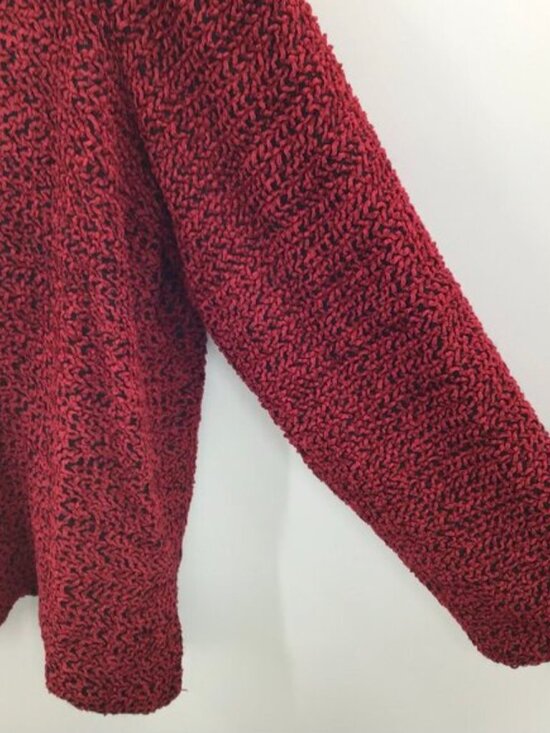 Vintage 1990s Red Chenille Blazer Women's 2X V-Neck Long Sleeve Made in the USA - Picture 7 of 9